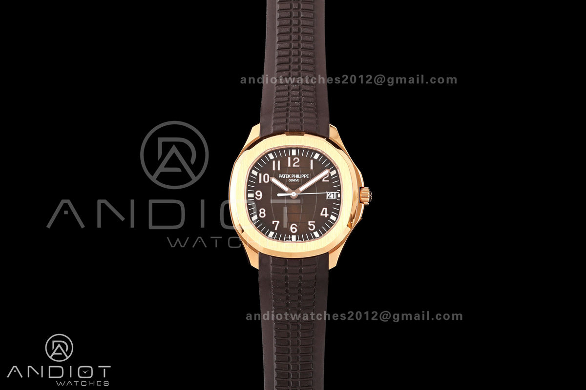Aquanaut 5167 RG BBF 1:1 Best Edition Brown Dial on Brown Rubber Strap DPB330 Super Clone